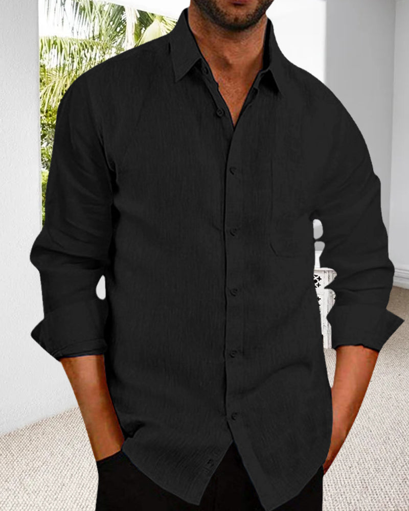 Linen Shirt | Button-Up | Lightweight | Long Sleeve Shirt | Men's Shirt-Chaps of London-Chaps of London