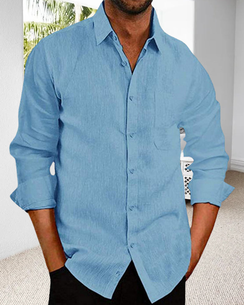 Linen Shirt | Button-Up | Lightweight | Long Sleeve Shirt | Men's Shirt-Chaps of London-Chaps of London