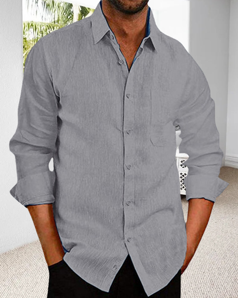 Linen Shirt | Button-Up | Lightweight | Long Sleeve Shirt | Men's Shirt-Chaps of London-Chaps of London