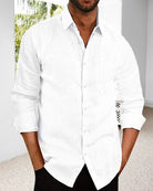 Linen Shirt | Button-Up | Lightweight | Long Sleeve Shirt | Men's Shirt-Chaps of London-Chaps of London