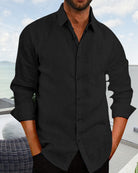 Linen Shirt | Button-Up | Lightweight | Long Sleeve Shirt | Men's Shirt-Chaps of London-Chaps of London