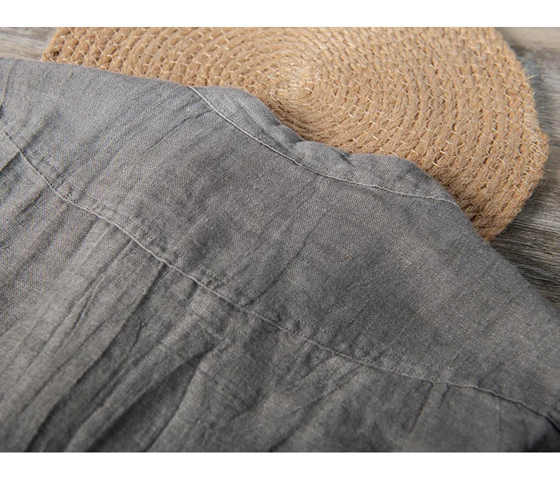 Linen Shirt - Button-Up - Lightweight - Short Sleeve Shirt - Men's Shirts-Chaps of London-Chaps of London