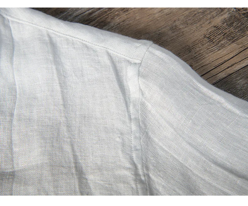 Linen Shirt - Button-Up - Lightweight - Short Sleeve Shirt - Men's Shirts-Chaps of London-Chaps of London