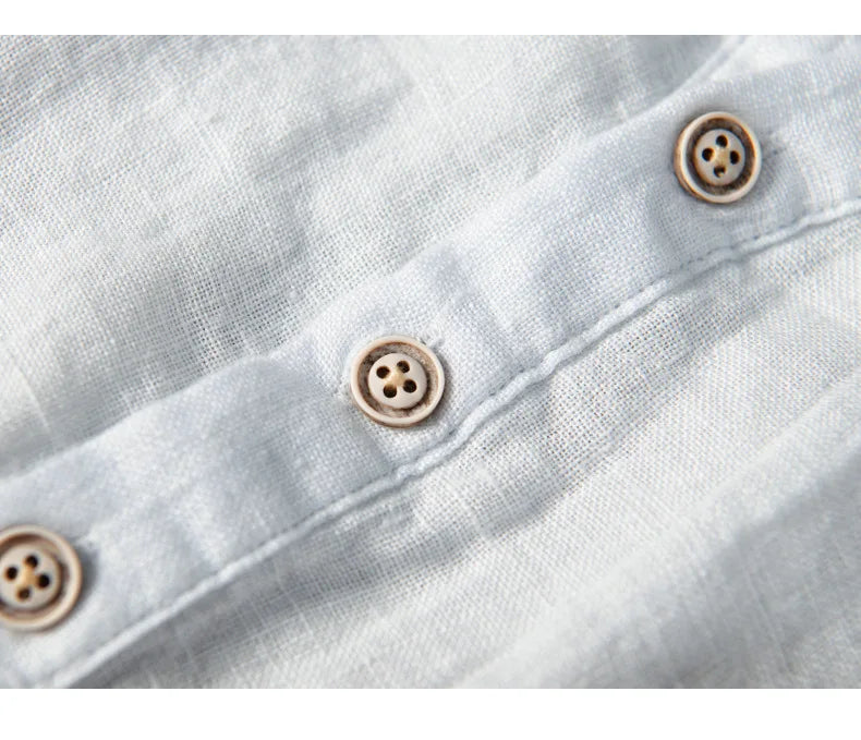Linen Shirt - Button-Up - Lightweight - Short Sleeve Shirt - Men's Shirts-Chaps of London-Chaps of London