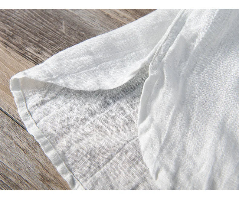 Linen Shirt - Button-Up - Lightweight - Short Sleeve Shirt - Men's Shirts-Chaps of London-Chaps of London