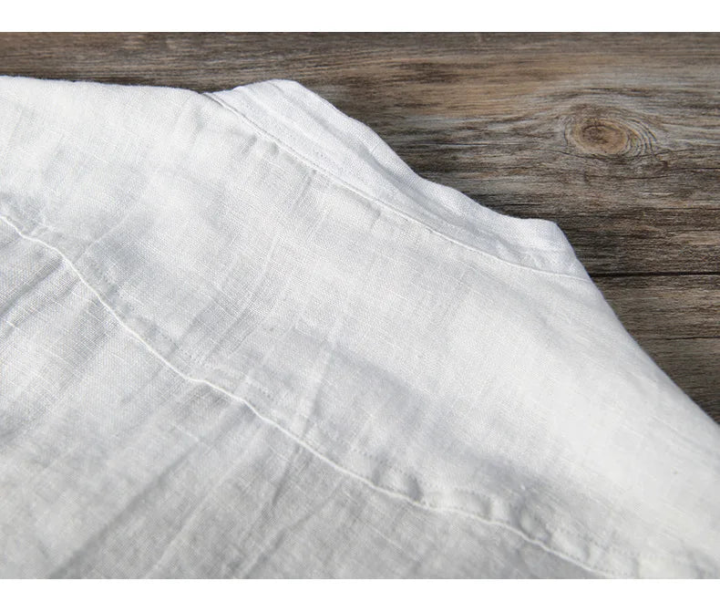 Linen Shirt - Button-Up - Lightweight - Short Sleeve Shirt - Men's Shirts-Chaps of London-Chaps of London