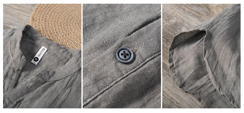 Linen Shirt - Button-Up - Lightweight - Short Sleeve Shirt - Men's Shirts-Chaps of London-Chaps of London