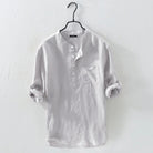 Linen Shirt | Buttoned Up | Long Sleeve | Summer Shirt | Men's Shirt-Chaps of London-Grey-S-Chaps of London