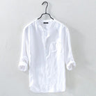 Linen Shirt | Buttoned Up | Long Sleeve | Summer Shirt | Men's Shirt-Chaps of London-White-S-Chaps of London