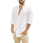 Linen Shirt | Lightweight | Long Sleeve | Button-Up Shirt | Men's Summer Shirts-Shirt-Chaps of London-White-S-Chaps of London