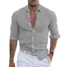Linen Shirt - Long Sleeve - Lightweight - Button-Up Shirt - Men's Shirts-Men's Top-Chaps of London-Chaps of London