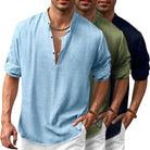 Linen Shirt - Men's Loose Fit Lightweight V-Neck Summer Shirt-Chaps of London-Chaps of London