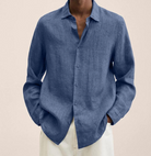 Linen Shirt - Men's Loose Fit Long Sleeve Button-Up Shirt-Chaps of London-Chaps of London