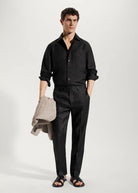 Linen Shirt - Men's Loose Fit Long Sleeve Button-Up Shirt-Chaps of London-Chaps of London