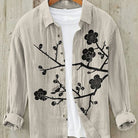 Linen Shirt | Printed | Button-Up | Long Sleeve Shirt | Men's Shirt-Chaps of London-Cherry Blossom 2-S-Chaps of London