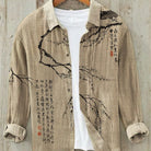 Linen Shirt | Printed | Button-Up | Long Sleeve Shirt | Men's Shirt-Chaps of London-Japanese Characters-S-Chaps of London