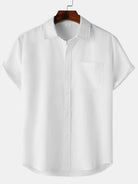 Linen Shirt - Short Sleeve - Button-Up - Summer Shirt - Men's Shirts-Men Shirt-Chaps of London-White-S-Chaps of London