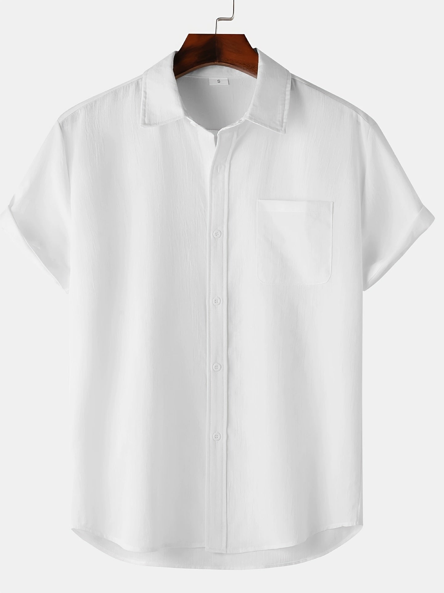 Linen Shirt - Short Sleeve - Button-Up - Summer Shirt - Men's Shirts-Men Shirt-Chaps of London-White-S-Chaps of London
