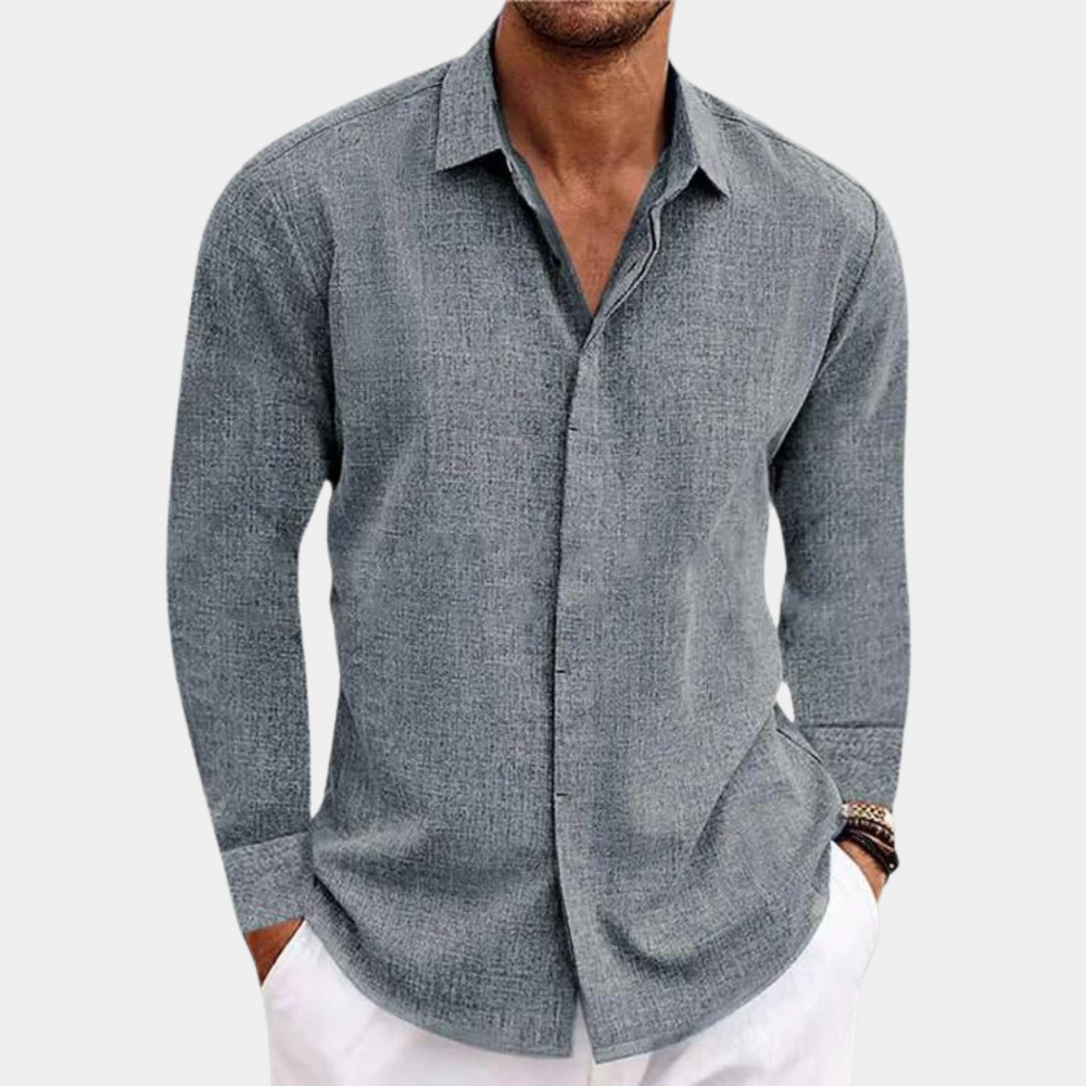 Linen Shirt - Summer - Long Sleeve - Button-Up Shirt - Men's Shirt-Chaps of London-Chaps of London