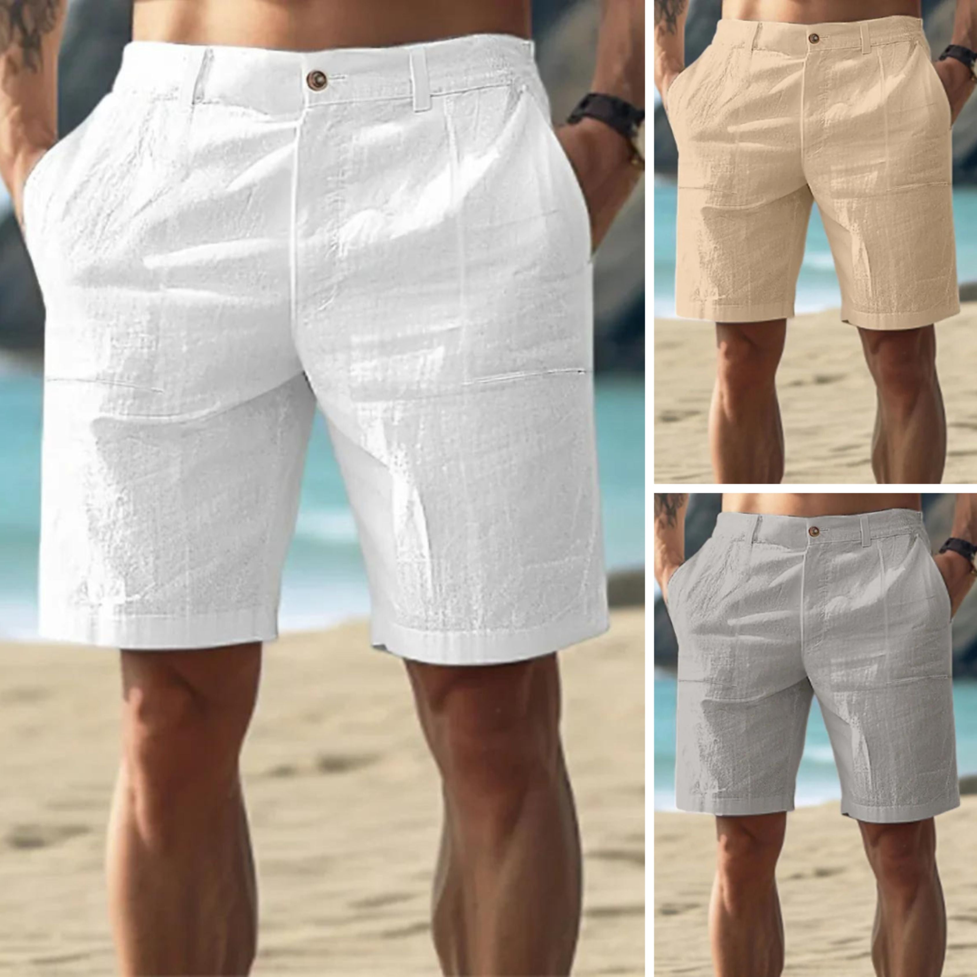Linen Shorts | Lightweight | Relaxed Fit | Shorts for Summer | Men's Shorts-Short-Chaps of London-Chaps of London