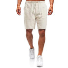Linen Shorts | Loose Fit | Drawstring | Summer Shorts | Men Shorts-Chaps of London-Beige-S-Chaps of London