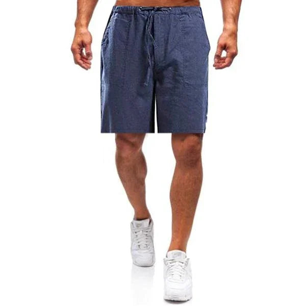 Linen Shorts | Loose Fit | Drawstring | Summer Shorts | Men Shorts-Chaps of London-Blue-S-Chaps of London
