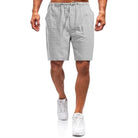 Linen Shorts | Loose Fit | Drawstring | Summer Shorts | Men Shorts-Chaps of London-Light Grey-S-Chaps of London