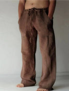 Linen Trousers - Loose Fit - Drawstring - Summer Pants - Men's Linen Pants-Broek man-Chaps of London-Brown-3XL-Chaps of London