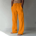 Linen Trousers - Loose Fit - Drawstring - Summer Pants - Men's Linen Pants-Broek man-Chaps of London-Yellow-S-Chaps of London