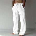Linen Trousers | Loose Fit | Drawstring | Summer Pants | Men's Linen Pants-Chaps of London-White-S-Chaps of London