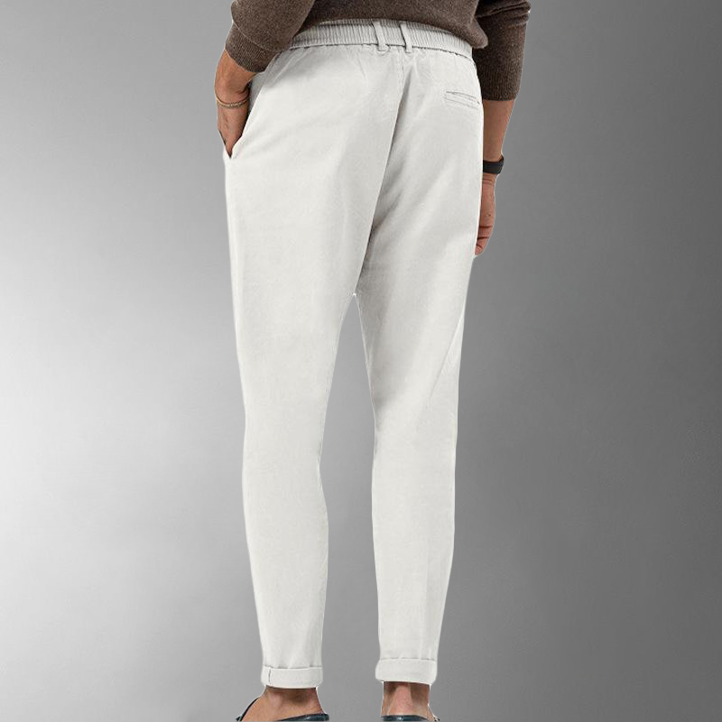 Linen Trousers - Men's Leisure Drawstring Linen Pants for Summer-Jeans_M-Chaps of London-Chaps of London