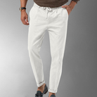 Linen Trousers - Men's Leisure Drawstring Linen Pants for Summer-Jeans_M-Chaps of London-White-M-Chaps of London