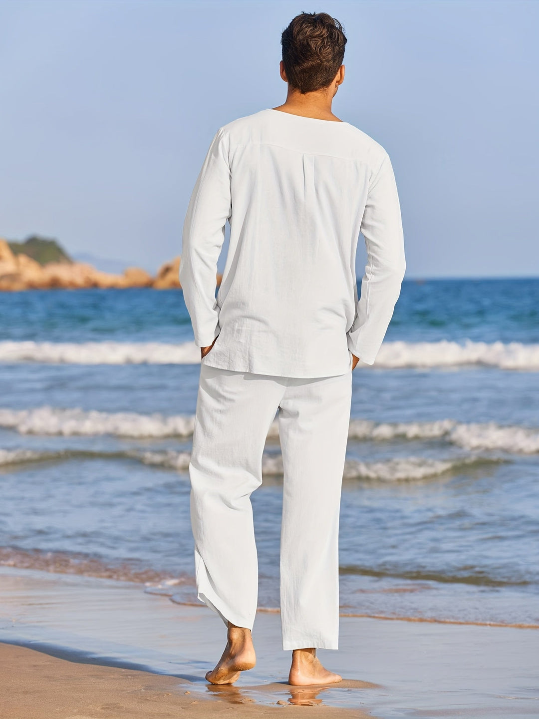 Linen Two-Piece Set - Casual - Long Sleeve - Linen Co Ord - Men's Summer Clothes -Chaps of London-Chaps of London