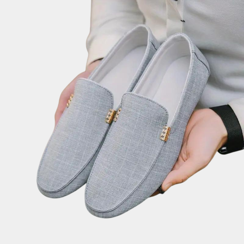 Loafers - Men's Comfortable Flat Canvas Summer Shoes-Fashion Men Loafers All-year-Chaps of London-Gray-39-Chaps of London
