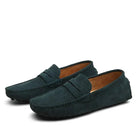 Loafers - Men's Flat Italian Style Suede Moccasins Shoes-Loafers-Chaps of London-Dark Green-38-Chaps of London