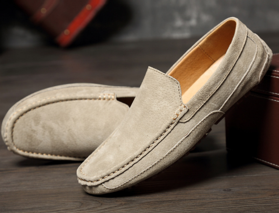 Loafers - Rutschfest - Slipper - Wildleder Loafers - Herren Loafers-Loafers-Chaps of London-Light Beige-36-Chaps of London