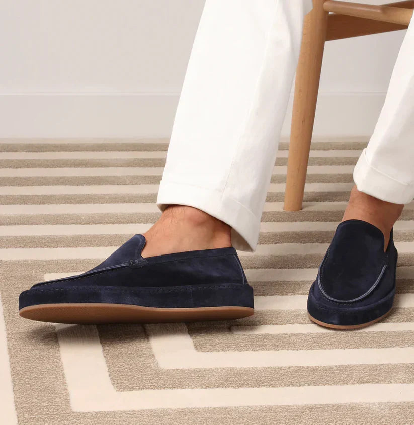 Loafers - Rutschfest - Slipper - Wildleder Loafers - Herren Loafers-Loafers-Chaps of London-Navy Blue-36-Chaps of London
