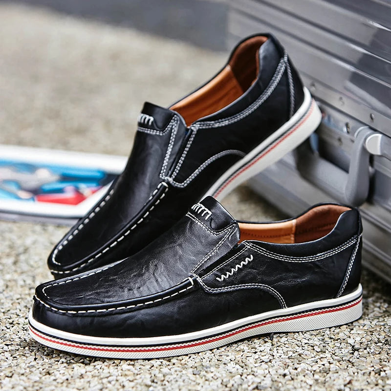 Loafers - Slip-On - Ergonomic - Leather Loafers - Men's Shoes-Chaps of London-Chaps of London