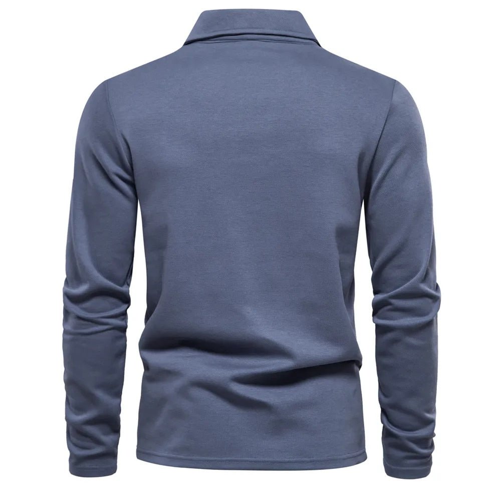 Long Sleeve Polo Shirt - Men's Classic Collared Polo Shirt-Chaps of London-Chaps of London