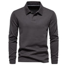 Long Sleeve Polo Shirt - Men's Classic Collared Polo Shirt-Chaps of London-Dark Gray-S-Chaps of London