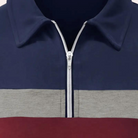 Long Sleeve Polo Shirt - Men's Collared Quarter Zip Long Sleeve T-Shirt-Chaps of London-Chaps of London