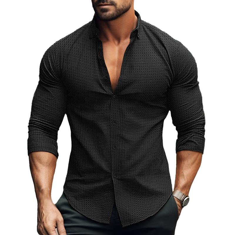 Long Sleeve Shirt | Breathable | Collared | Button-Up Shirt | Men's Shirts-Men's Top-Chaps of London-Chaps of London