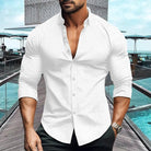 Long Sleeve Shirt | Breathable | Collared | Button-Up Shirt | Men's Shirts-Men's Top-Chaps of London-White-S-Chaps of London