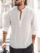 Long Sleeve Shirt | Button-Up | Lightweight | Summer Shirt | Men's Shirt-Men Shirt-Chaps Herrenmode-White-XS-Chaps of London