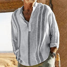 Long Sleeve Shirt | Button-Up | Loose Fit | Casual Shirt | Men's Shirts -Chaps of London-Gray-S-Chaps of London
