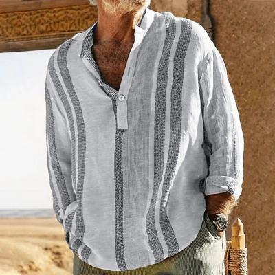Long Sleeve Shirt | Button-Up | Loose Fit | Casual Shirt | Men's Shirts -Chaps of London-Gray-S-Chaps of London