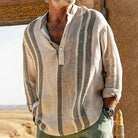 Long Sleeve Shirt | Button-Up | Loose Fit | Casual Shirt | Men's Shirts -Chaps of London-Khaki-S-Chaps of London