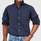 Long Sleeve Shirt - Casual - Collared - Button-Up Shirt - Men's Shirts-Shirts-Chaps of London-Navy Blue-S-Chaps of London