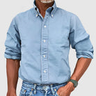 Long Sleeve Shirt - Casual - Collared - Button-Up Shirt - Men's Shirts-Shirts-Chaps of London-Sky Blue-S-Chaps of London