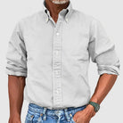 Long Sleeve Shirt - Casual - Collared - Button-Up Shirt - Men's Shirts-Shirts-Chaps of London-White-S-Chaps of London